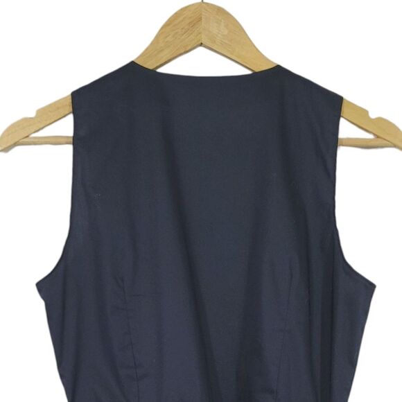 NEW 1901 Surplice Wrap Fit & Flare Peplum Sleeveless Blouse in Navy Blue Size 8 - Picture 5 of 10